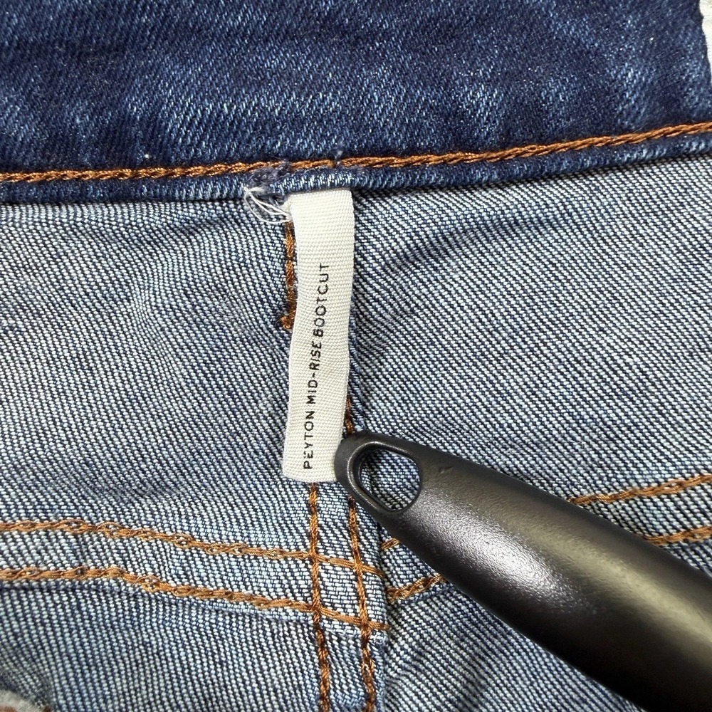 Rag & Bone Peyton Mid-Rise Bootcut Jeans Womens Size 30 Blue Raw Hem Cropped - Picture 11 of 13